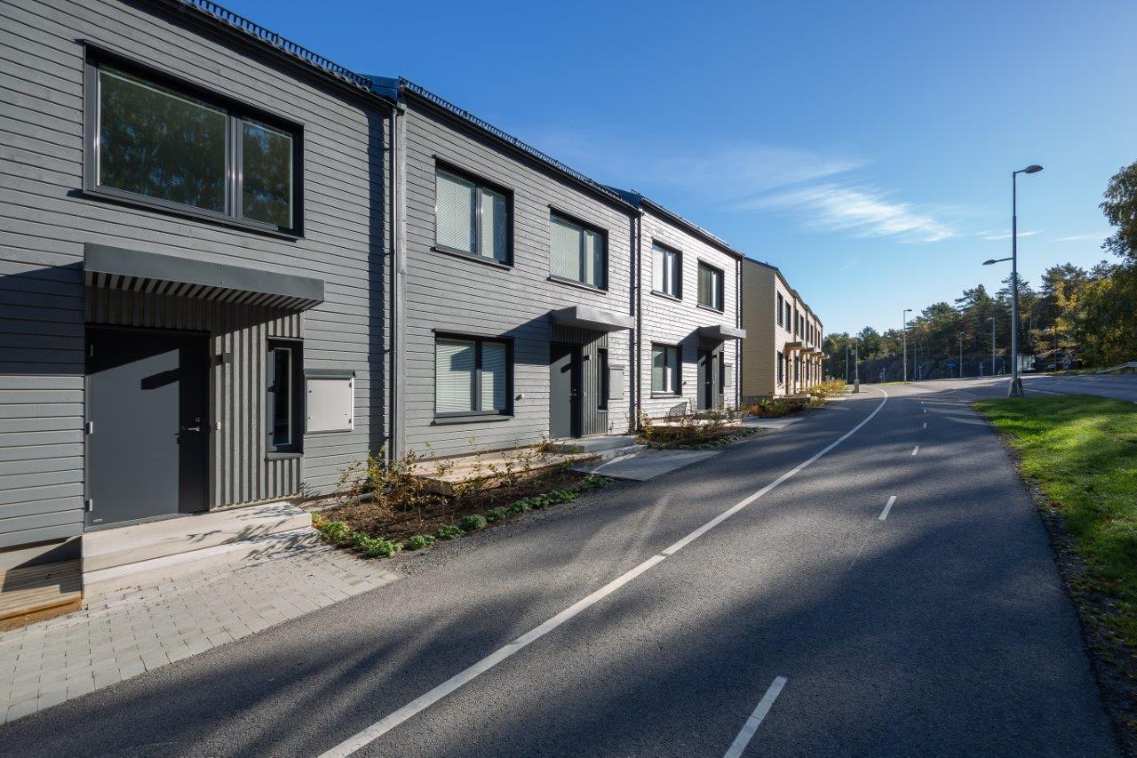 Wooden Element Terraced Houses In Bergsj Sweden