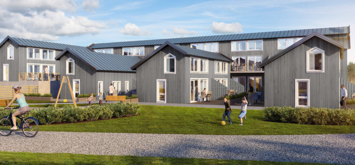 wooden element terraced house